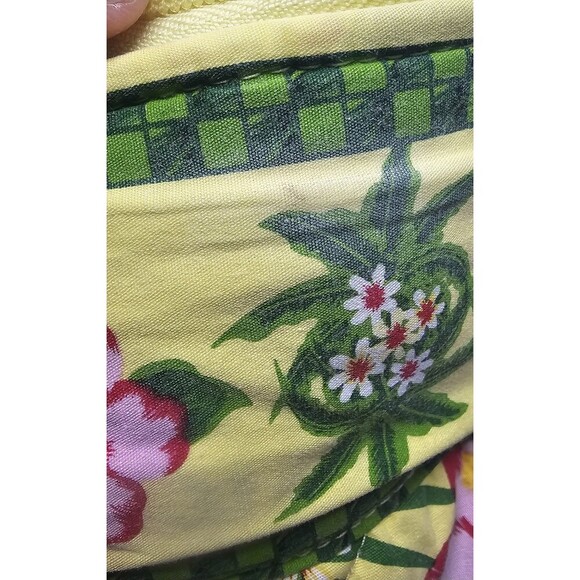 Americana By Sharif Tote Bag Quilted Yellow Pink Green Floral Shoulder Bag - Picture 15 of 16